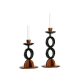 Kate Modern Wooden Candleholder (Set Of 2)