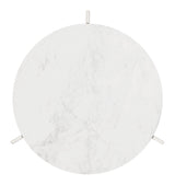 Barmas Marble and Aluminum Round Side Table