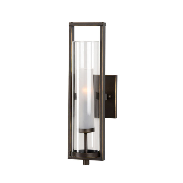 Lancaster Metal Framed Wall Sconce-Wall Sconces-Wildwood-Black-LOOMLAN