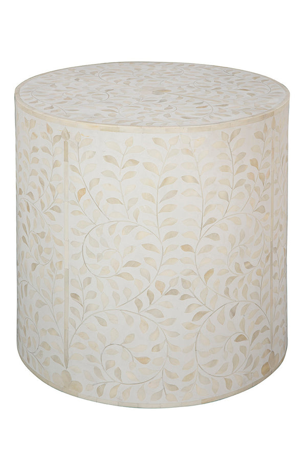 Shell Marvelous White Round End Table