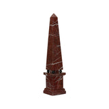 Currant Red Marble Obelisk Sculpture