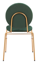 Odessa Green & Gold Armless Dining Chair (Set of 2)