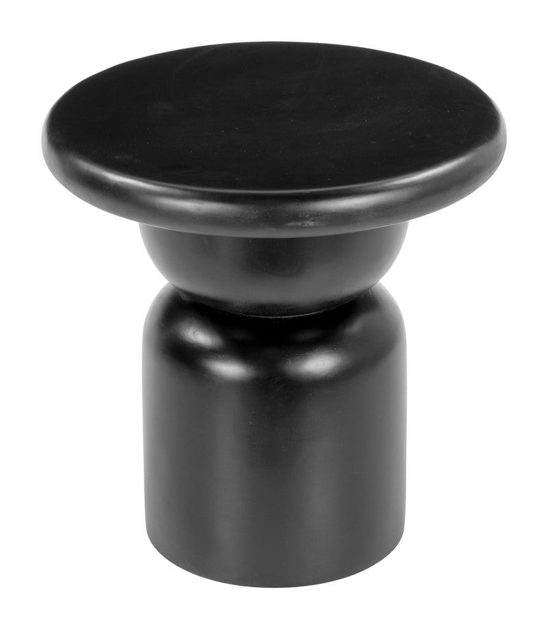 Hals Wood Black Round Side Table