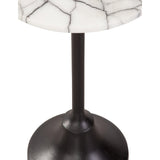 Talley Iron and Marble White Round Accent Table