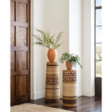 Calusa Abaca Rope Warpped Wooden Pedestal-Side Tables-Wildwood-LOOMLAN