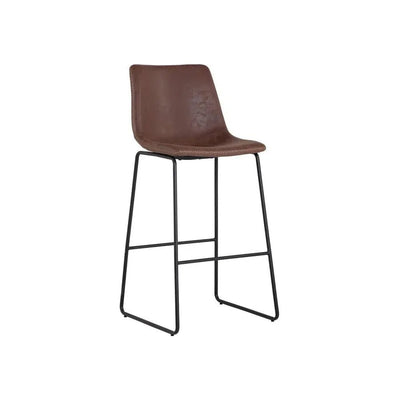 Cal Leather Barstool (Set Of 2) - LOOMLAN - SUNPAN - Bar Stools