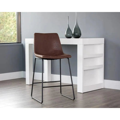 Cal Leather Counter Stool 2PC - LOOMLAN - SUNPAN - Counter Stools