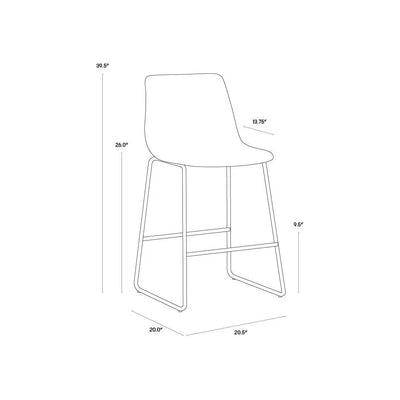 Cal Leather Counter Stool 2PC - LOOMLAN - SUNPAN - Counter Stools