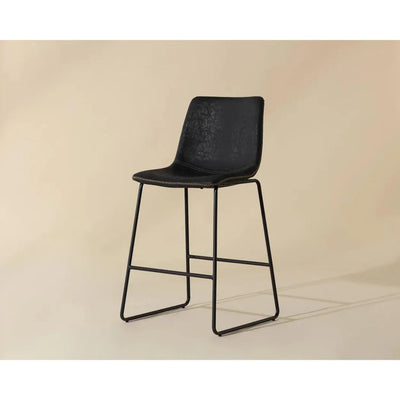 Cal Leather Counter Stool 2PC - LOOMLAN - SUNPAN - Counter Stools