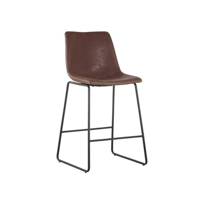 Cal Leather Counter Stool 2PC - LOOMLAN - SUNPAN - Counter Stools