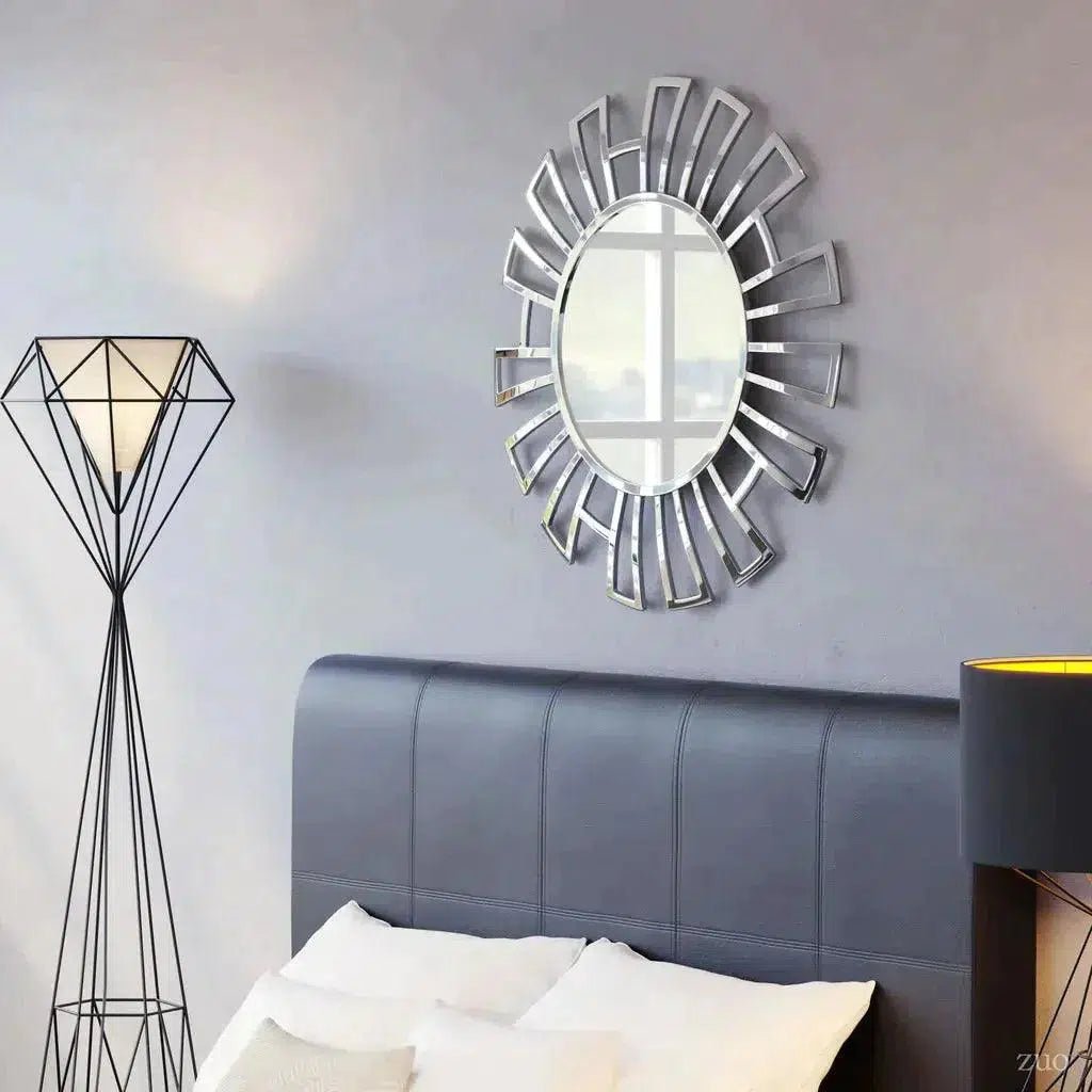 Calmar Round Mirror Aluminum - LOOMLAN - Zuo Modern - Wall Mirrors