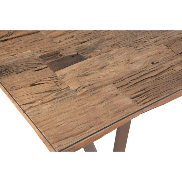 Cambria Wood & Glass Brown Rectangular Dining Table - LOOMLAN - Bassett Mirror - Dining Tables