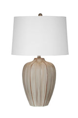 Camilo Beige Ceramic Base Table Lamp - LOOMLAN - Bassett Mirror - Table Lamps