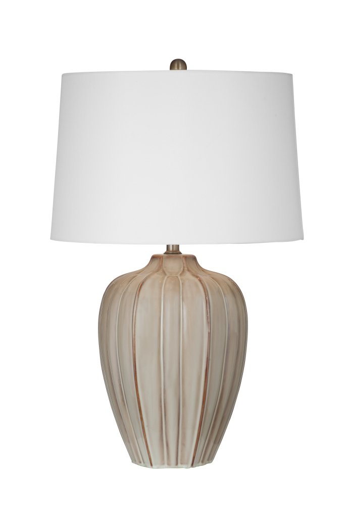 Camilo Beige Ceramic Base Table Lamp - LOOMLAN - Bassett Mirror - Table Lamps