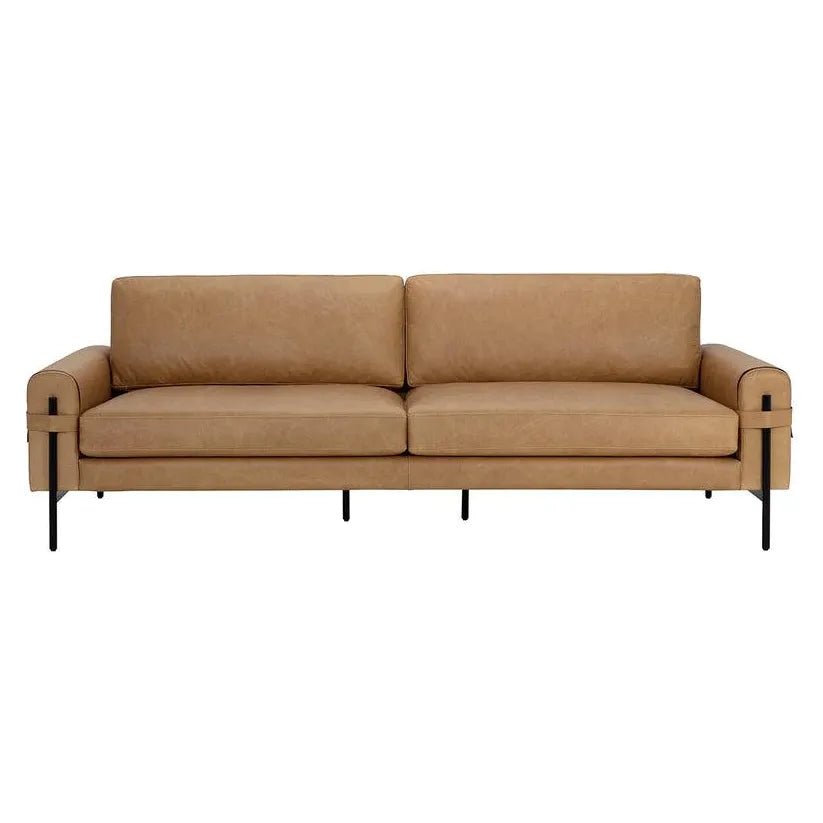 Camus Sofa Ludlow Sesame Leather Modern - LOOMLAN - SUNPAN - Sofas & Loveseats