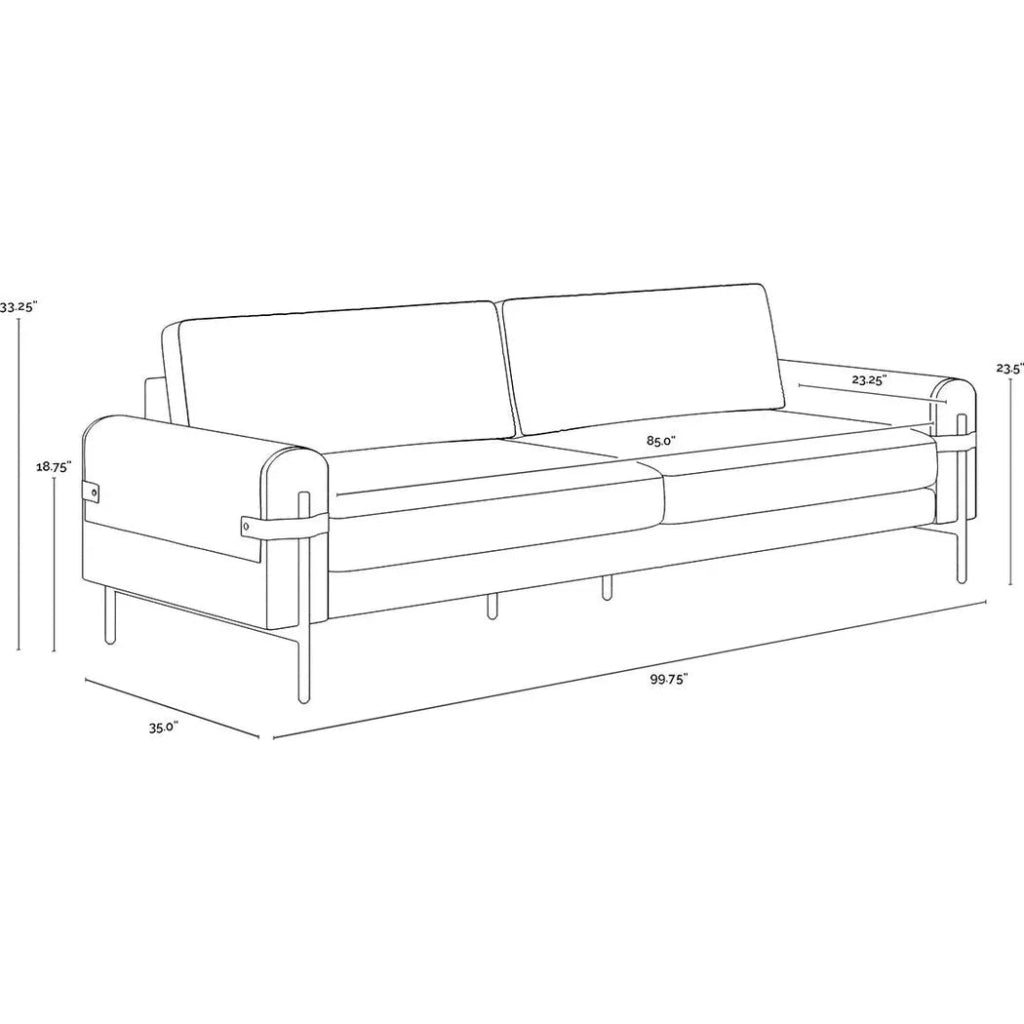 Camus Sofa Ludlow Sesame Leather Modern - LOOMLAN - SUNPAN - Sofas & Loveseats