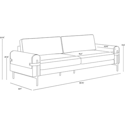 Camus Sofa Ludlow Sesame Leather Modern - LOOMLAN - SUNPAN - Sofas & Loveseats