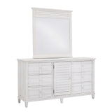 Cane Bay Louvered Door White Dresser and Mirror - LOOMLAN - Palmetto Home - Dressers