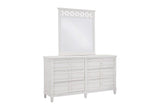 Cane Bay Six Drawer White Dresser - LOOMLAN - Palmetto Home - Dressers