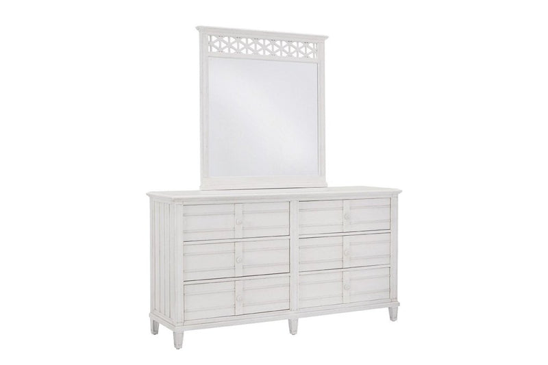 Cane Bay Six Drawer White Dresser - LOOMLAN - Palmetto Home - Dressers