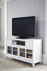 Cane Bay Wooden White Entertainment Console - LOOMLAN - Palmetto Home - TV Stands & Media Centers