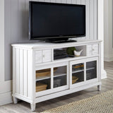 Cane Bay Wooden White Entertainment Console - LOOMLAN - Palmetto Home - TV Stands & Media Centers