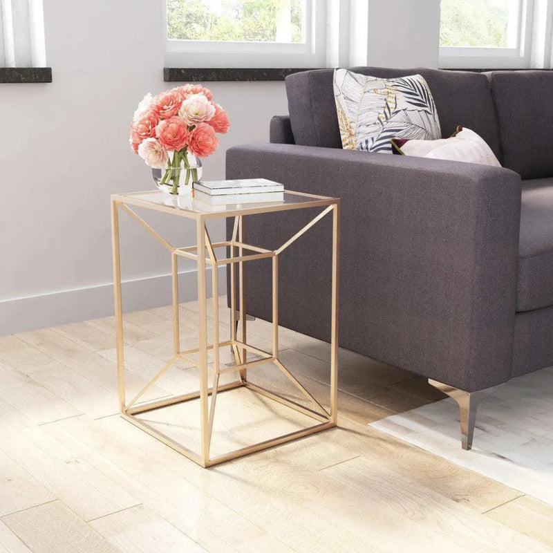 Canyon Side Table Gold - LOOMLAN - Zuo Modern - Side Tables