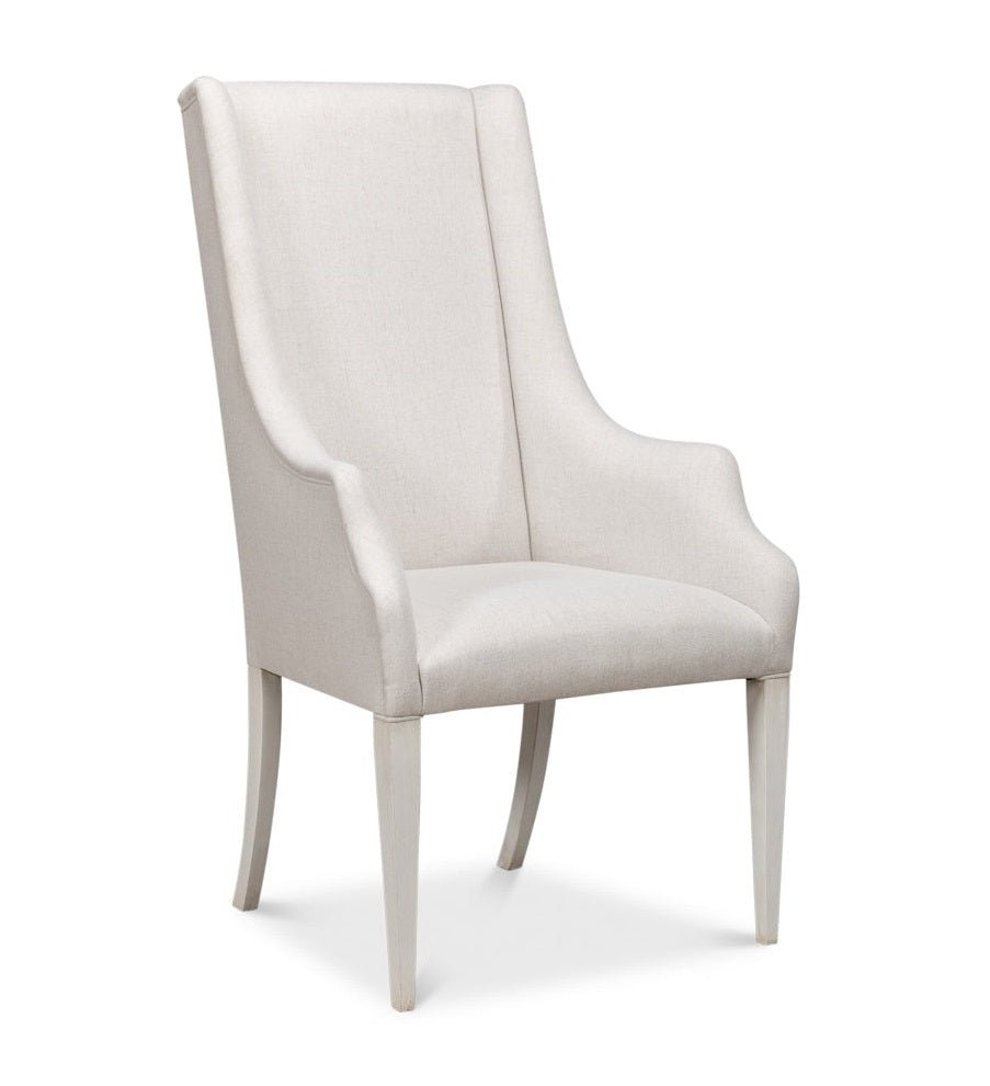 Captains Cortina White Fabric Chair - LOOMLAN - Sarreid - Club Chairs