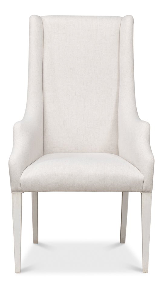 Captains Cortina White Fabric Chair - LOOMLAN - Sarreid - Club Chairs