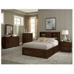 Captains Queen Bed with Bookcase Storage - LOOMLAN - Sunny D - Beds