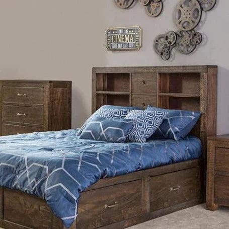 Captains Queen Bed with Bookcase Storage - LOOMLAN - Sunny D - Beds