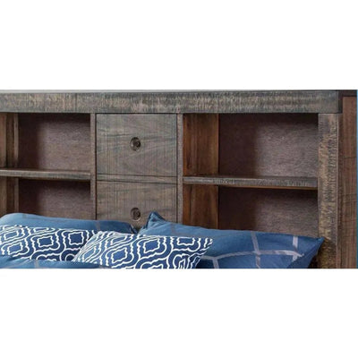 Captains Queen Bed with Bookcase Storage - LOOMLAN - Sunny D - Beds