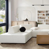 Cara 3 - Piece Square Modular Lounger Boucle - LOOMLAN - Diamond Sofa - Modular Sofas