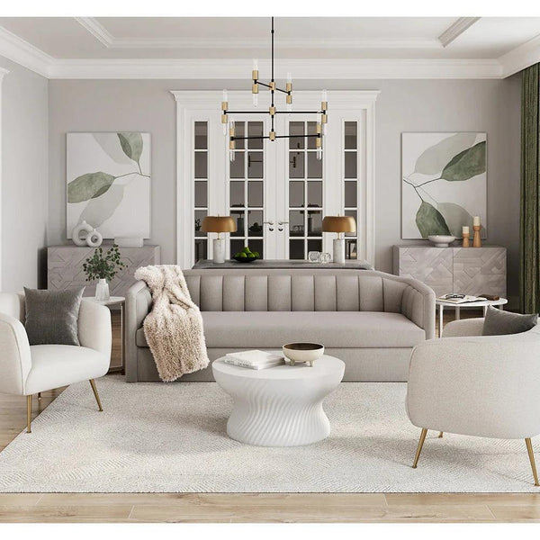 Cara Coffee Table White Concrete - LOOMLAN - SUNPAN - Outdoor Coffee Tables