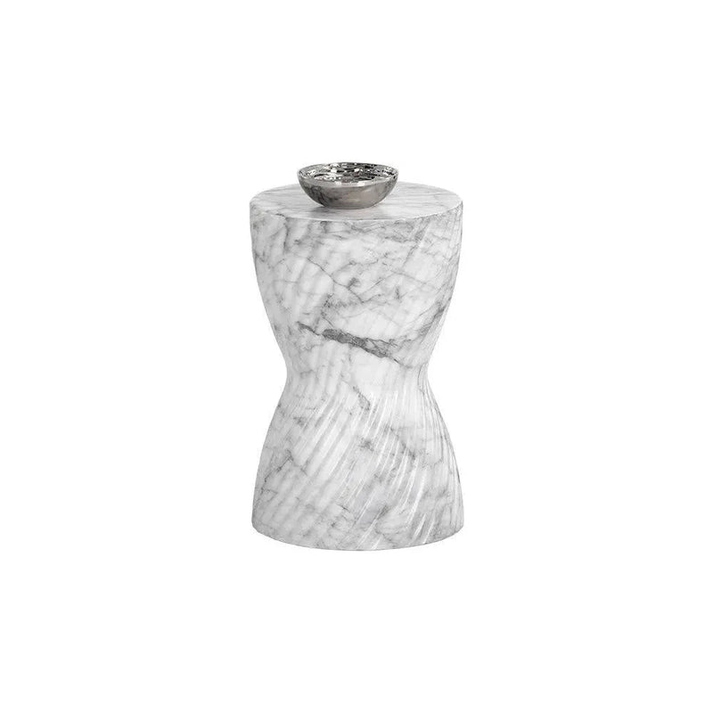 Cara Concrete Outdoor Round End Table - LOOMLAN - SUNPAN - Outdoor Side Tables