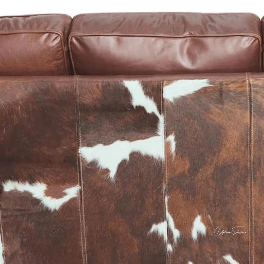 Caramel Marshal Western & Hair On Hide Sofa Brown - LOOMLAN - Uptown Sebastian - Sofas & Loveseats