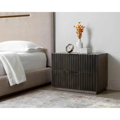 Carlin Wooden Bold Nightstand - LOOMLAN - SUNPAN - Nightstands