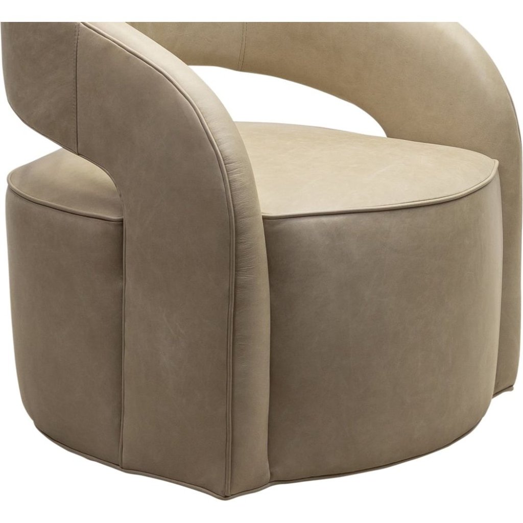 Carmel Leather Modern Elegance Swivel Chair - LOOMLAN - Olivia + Quinn - Club Chairs