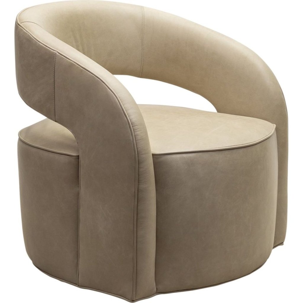 Carmel Leather Modern Elegance Swivel Chair - LOOMLAN - Olivia + Quinn - Club Chairs