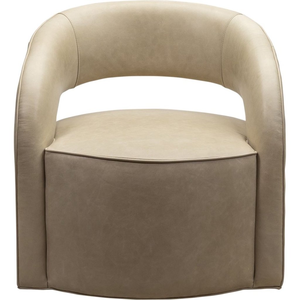 Carmel Leather Modern Elegance Swivel Chair - LOOMLAN - Olivia + Quinn - Club Chairs