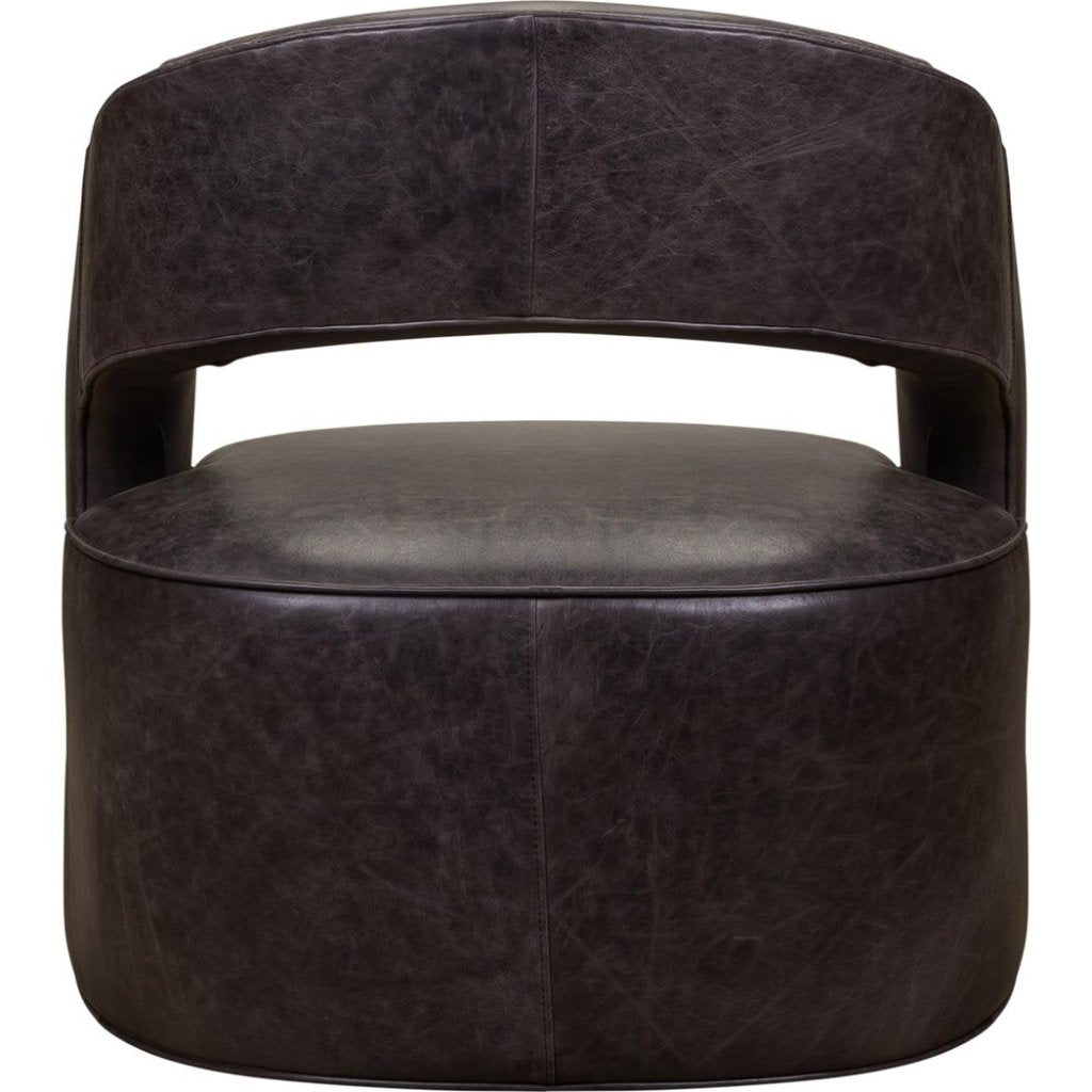 Carmel Leather Modern Elegance Swivel Chair - LOOMLAN - Olivia + Quinn - Club Chairs