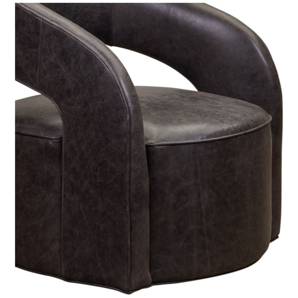 Carmel Leather Modern Elegance Swivel Chair - LOOMLAN - Olivia + Quinn - Club Chairs