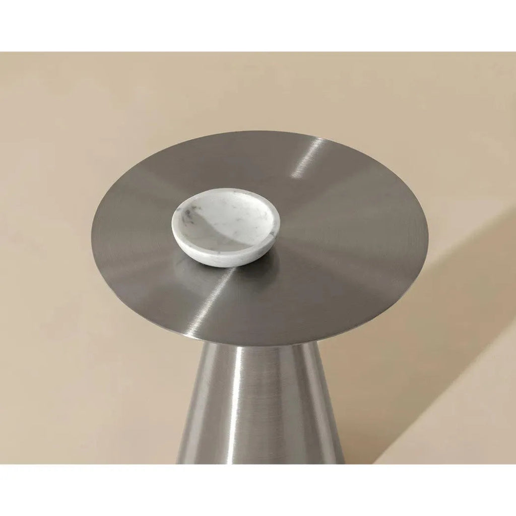 Carmel Stainless Steel Round End Table - LOOMLAN - SUNPAN - Side Tables