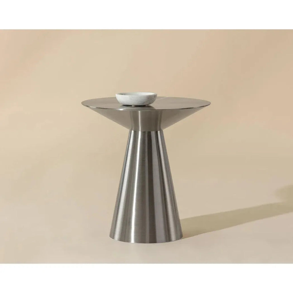 Carmel Stainless Steel Round End Table - LOOMLAN - SUNPAN - Side Tables