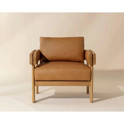 Carmichael Leather Lounge Chair - LOOMLAN - SUNPAN - Accent Chairs