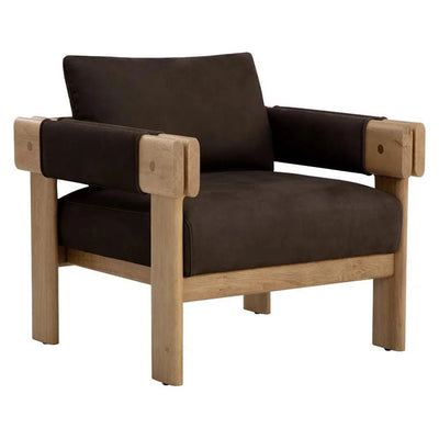 Carmichael Leather Lounge Chair - LOOMLAN - SUNPAN - Accent Chairs