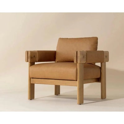 Carmichael Leather Lounge Chair - LOOMLAN - SUNPAN - Accent Chairs