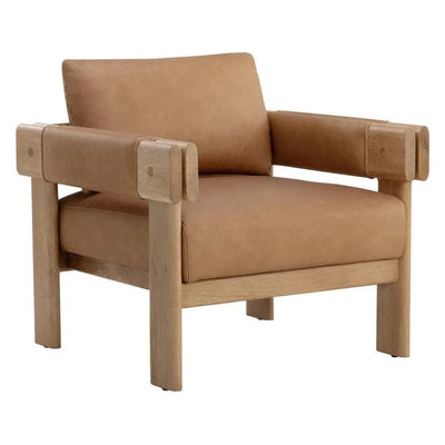 Carmichael Leather Lounge Chair - LOOMLAN - SUNPAN - Accent Chairs