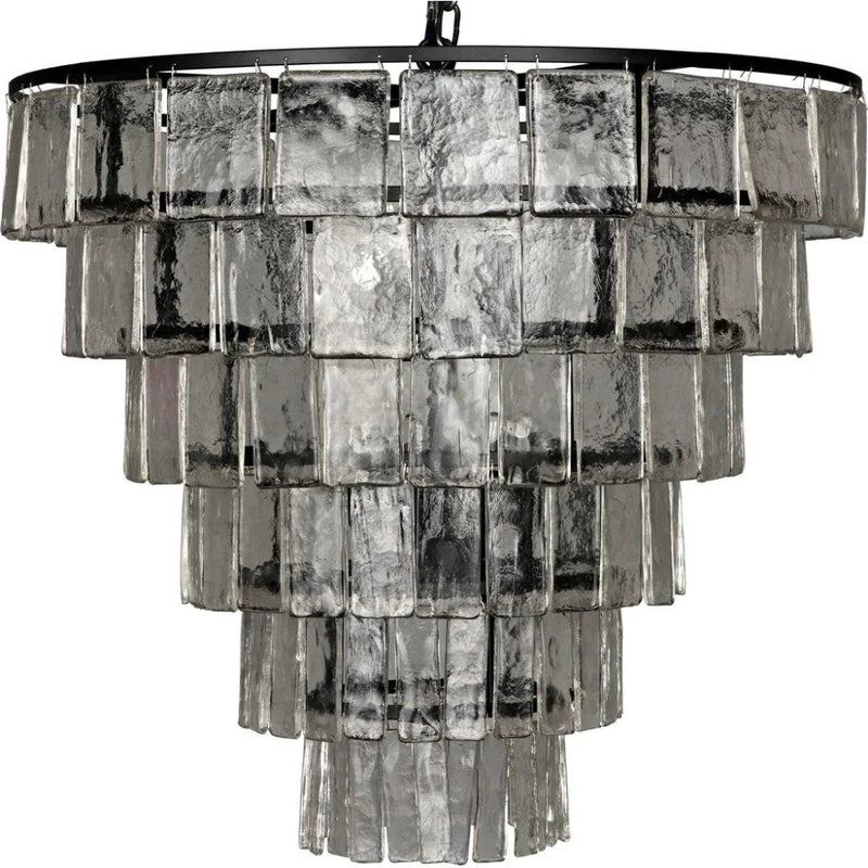 Carnegie Metal and Glass Large Chandelier - LOOMLAN - Noir - Chandeliers