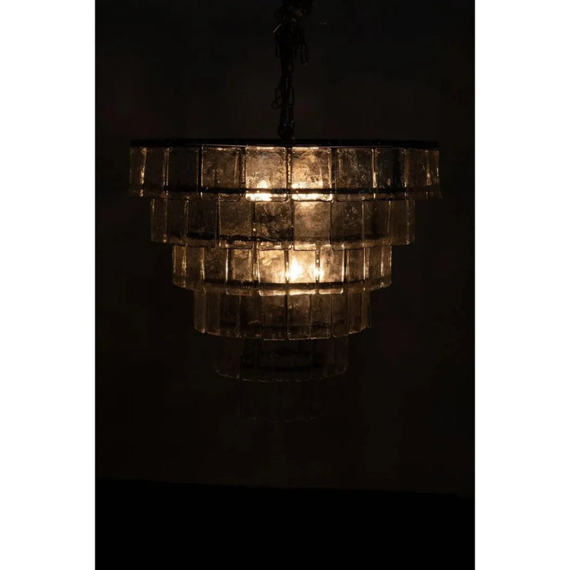 Carnegie Metal and Glass Large Chandelier - LOOMLAN - Noir - Chandeliers